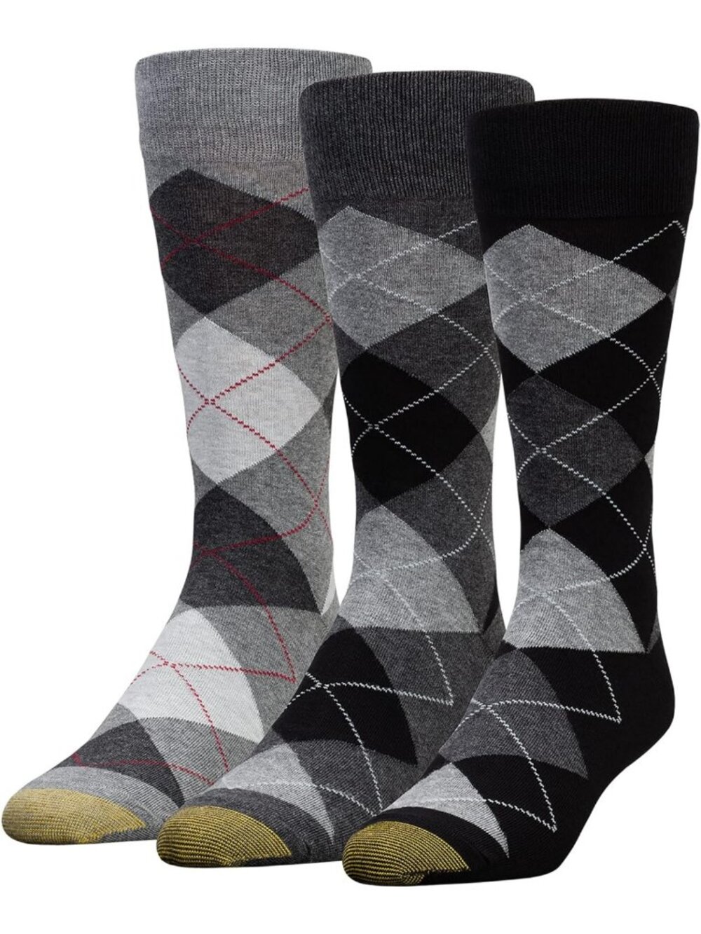 Stylish Men's Argyle Crew Dress Socks - 3 Pairs, Comfortable & Fashionable